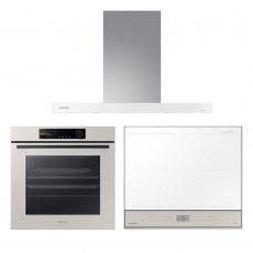 (Bundle) Samsung NZ64B5067YY/SP + NK36CB665WWHSP + NV7B6675CAA/SP Bespoke Built-in Hob, Hood and Oven